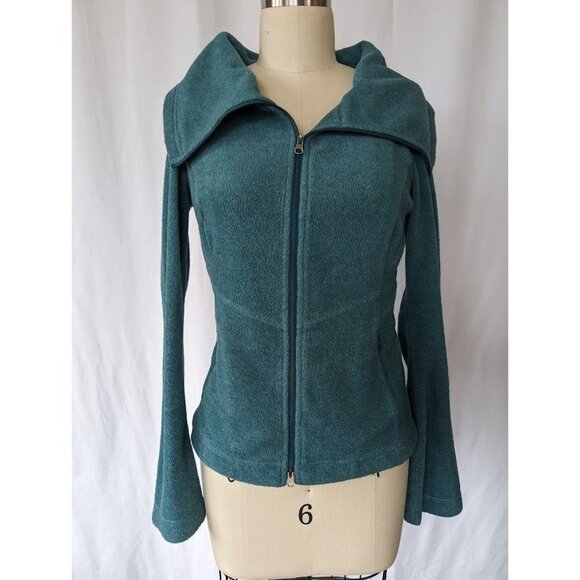 Royal Robbins Fleece Jacket Women's Size XS Green Full Zip Outdoor Hiking Collar - Picture 1 of 6